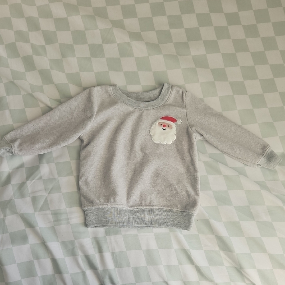 Baby Grey Santa Applique Sweatshirt